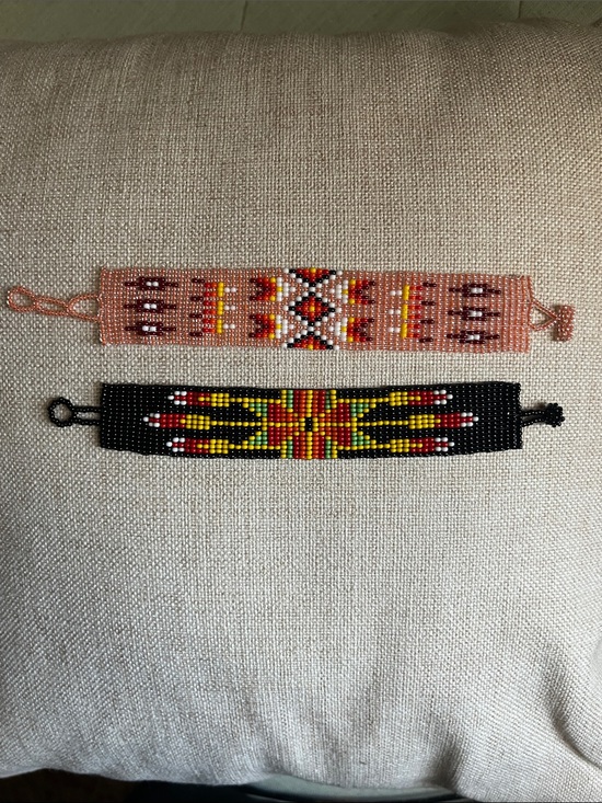 Southwest Jewelry - Beautiful Southwestern Set of Two Handwoven Glass Seed Bead Bracelets